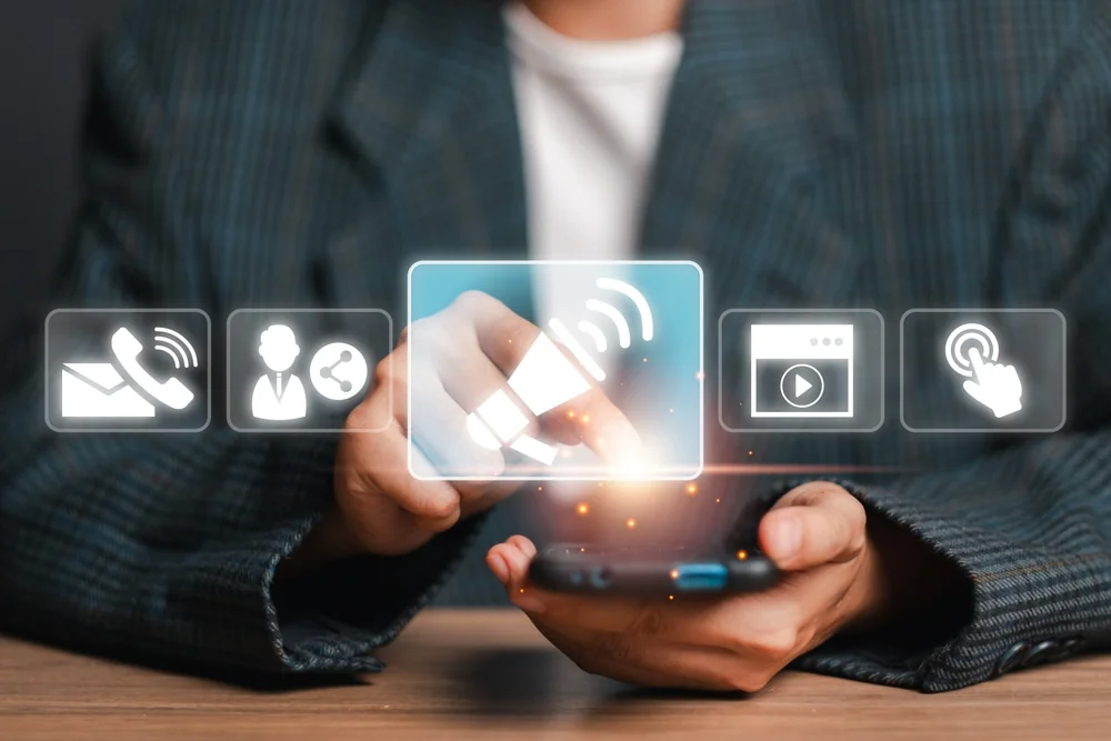 Client confirming a virtual tour booking from their phone